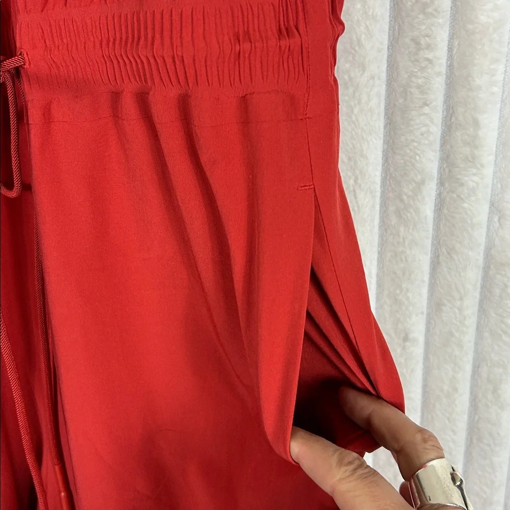Athleta current red/rust savannah wide leg jumpsuit size 4 - Picture 5 of 12